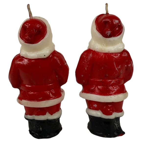 2 Vintage Santa Claus Wax Candle Figures By Tavern 4.5” Tall Christmas Novelty 2 - Picture 3 of 11